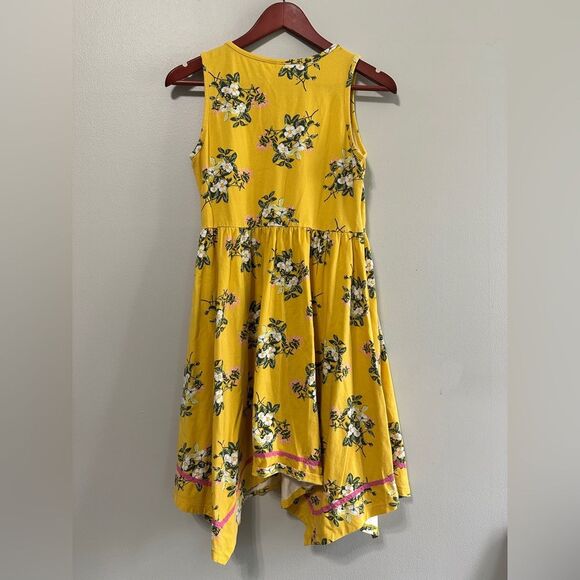 435 by Matilda Jane Girls Twirl Dress Size 16 Yellow Floral Sleeveless Fall - Picture 3 of 3